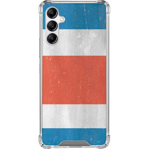 Costa Rican Flag Distressed Galaxy A14 5G Clear Case